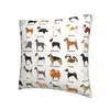 Pillow Dog Breeds Canine Pillowcase Soft Polyester Cover Decorative Pet Animal Lover Case Home Square 40 40cm