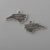 Charms Rainxtar Fashion Vintage Alloy American State Map Charms North Carolina Charm Jewelry Accessorices 14*23mm 50pcs AAC028