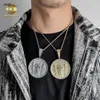 Designer di vendita caldo Hip Hop Gioielli moissanite personalizzati Argento 925 Hip Hop Disco Ciondolo rotondo VVS Collana con diamanti per uomo