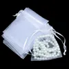 25/50pcs Çizilebilir Takı Paketleme Noel Favor Çizme Cep Hediye Çantaları Beyaz Koşular Organza Gazlı Poşet M9nx#