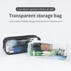 Transparente PVC Zipper Grande Capacidade Caneta Lápis Bolsa Maquiagem Bolsa g5TD #