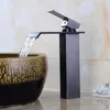 Badezimmer-Waschtischarmaturen Samoel Messing quadratisches Becken Kaltwasser-Mischbatterie Deckmontage Einloch-Schwarz-Bronze-Wasserhahn B3327