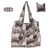 FI FR Print kvinnors handväskor Fällbar Eco Shop Bag Tote påse Återanvändbar livsmedelsaffär