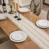 Table Cloth Macrames Runner 71inches Tablecloth With Tassels For Party Farmhouses Decors Bohemian Dining Bedroom Setting