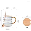 Kubki kubek damski kubek kawy z pokrywką i łyżką kreatywne biurowca w wodę biura domowa ceramika gospodarstwa domowego