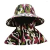 قبعات واسعة الحافة حماية الأشعة فوق البنفسجية الشاي التقاط قبعة الوجه غطاء القلق قناع الغبار والشمس التنفس الصيف