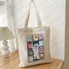 cute Carto Cat Pattern Tote Bag Shop Bag, Casual Canvas Shoulder Bag, Portable Storage Bag, Taylor merch Gift C490#