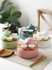 Teaware Sets Ceramic Tea Set Portable Storage Box Drain Home Decoration Desktop Gift