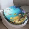 Toilet Seat Covers Ocean Pattern Resin Slow-close No Noise Cover For Household El Accessories