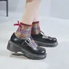 Casual Shoes Japanese Style Vintage Buckle Mary Janes Women's Pumps Student Leather Woman Thick Bottom For Women