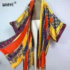 Kimono Fashion Print Boho Caftani per donna Cover-up Elegante cardigan Sexy Holiday Maxi Beach Wear Costume da bagno Abito da festa