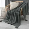 Одеяла, плед с кисточками, однотонный, бежевый, серый, кофейный, для кровати, дивана, домашний текстиль, модная вязаная накидка