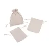 50pcs / lot Sacs à cordon en lin Cott Sac de rangement de vin de riz Cadeau d'anniversaire Titulaire de faveur Maquillage Bijoux Emballage Sacs de poche e3lw #