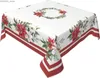 Table de table de table de Noël poinsettia fleur nappe de cuisine de cuisine décor de table de cuisine réutilisable housses de table de mariage décorations de fête de mariage y240401