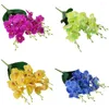 Fleurs décoratives faux mariage décor à la maison artificielle papillon orchidée Bouquet Durable et Durable parfait pour les Bouquets de mariée