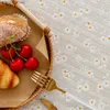 Tovaglia in stile coreano Tovaglia floreale in cotone con piccole margherite Decorazione per la tavola da tè Copritavolo rettangolare per cucina Sala da pranzo per matrimoni Y240401