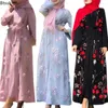 Ethnic Clothing Ramadan Eid Women Muslim Flower Cardigan Embroidery Long Dress Abayas Islam Robe Arab Turkey Kaftan Vistidos Musulmana