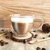 Tasses 200 ml simple tasse à café transparente tasse en verre double couche avec poignée café cappuccino haute température