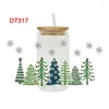 Window Stickers UV DTF Transfer Sticker Merry Christmas For The 16oz Libbey Glasses Wraps Bottles Cup Can DIY Waterproof Custom Decals D7312