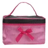 women Travel Bow Stripe Make Up Bags Girl Cosmetic Bag Makeup Beauty Bra W Organizer Toiletry Pouch Storage Kit Bath Case b6aC#