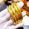 Braccialetti originali solidi 24k oro oro braccialetti per donne uomini coppia gioielli braccialette di gioielli dorati braccialetti di braccialetti accessori braccialetti