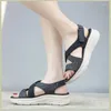 Scarpe vestite estate donne 4,5 cm piattaforma da 5 cm alti tacchi sandali lady wedges bohémian intersect gancio casual comodo moda femminile