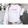 Hoodies femininos basta colocar um arco nele moletom brincalhão chique conforto sem esforço camisa coquete estética y2k bonito rosa kawaii harajuku