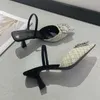 studiolee sandalen strass vierkante gesp puntige hoge hakken ondiep uitgesneden holle Baotou-hak Pompen Teenbescherming Damesschoenen