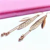 Dingle örhängen lila guld kvinnors personliga tofs färgade earhook 585 ryska pläterade 14k ros mode trend