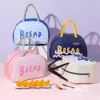 Nouveau Alphabet Imprimer Sacs à lunch thermiques pour enfants Enfants Filles Stockage Bento Lunchbox Sac alimentaire Sacs Insulati Pique-nique Cool Bag W1AV #