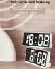 Digital Digital Digital Digital Clock VoiceActivated Mirror Repubblica temperatura a letto Snooze Data di orologio Elettronica Display 240320