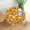 Tafel doek oranje fruit citrus zomerronde tafelkleed 60 inch wasbare tafelkleed deksel binnen buiten voor dineren y240401