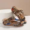 Scarpe casual Designer di fiori cavi Sandali con zeppa con plateau etnico Fondo piatto Tacco esposto Estate romana Donna Donna