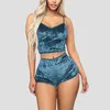 Mulheres sleepwear feminino veludo conjunto de pijama com decote em v sexy pijama noite casa ternos 2 pçs roupas topo shorts feminino lazer homewear