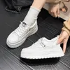 Casual schoenen Fujin 6 cm echt leer dames gevulkaniseerd mode zomer verborgen hakken ademend dikke sneakers platform