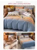 Bettwäsche-Sets, vierteiliges Set, Baumwolle, warm, für den Haushalt, dicker Bettbezug, geometrisches Muster, Drucken, Färben, dreiteilig, 1,8 m Spannbetttuch