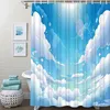 Douchegordijnen Cartoon Anime Stijl Fantasie Land Badkamer Frabic Waterdicht Polyester Badgordijn Met Haken