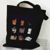Canvas tygväska för kvinnor Potter katter handväska harajuku djur shoppare väskor kartokatt estetisk tygväska kvinnlig axelväska v1pu#