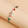 Bracelets de charme 1Seyt Bracelet de Noël Père Noël Elk Lettre Corde élastique à la main Ensemble de couleurs mélangées Femmes Cadeau de vacances