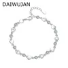 Charm Bracelets DAIWUJAN Romantic Zircon Heart For Women Silver Color Crystal Wedding Jewelry Valentine's Day Gift