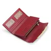 Diamd oryginalny portfel skórzany kobiety luksusowy projektant patent na skórzane portfele żeńskie sprzęgło panie 3 -krotnie lg hasp fi portfel j52v#