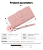 Kvinnor LG Wallet Pu Leather Card Holder Stora kapacitet HASP Zipper Coin Purse Multi Card Organizer Cell Phe Wristlet Handbag F4QJ#