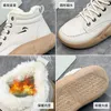 Casual Schoenen 2024 Dames Klassiek Kaki Beige Sport Winter Pluche Comfortabel Warm Ronde Neus Koreaanse Stijl QB528