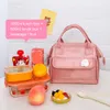 Kawaii Lunch Bag Donna Cute Peach Picnic Viaggio Termico Scatola per la colazione Ragazze School Child Lunch Box portatile Ladies Tote Food Bag U6lD #