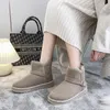 Casual Shoes Damyuan Brand Women's Boots Winter Footwear Round Toe Flat Heel Boots-Women Fashion Fur Ankle Mujer