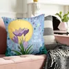 Oreiller Vintage couverture florale soleil pluie plante bohême taie d'oreiller maison canapé chaise esthétique chambre décor