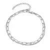 Anklets Stainless Stee Simplicity Geometric Hollow Layer Chain Korean Fashion Anklet For Women Jewelry Non-fading High-quality