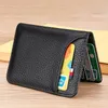 men Minimalist Slim Card Holder PU Leather Card Wallet Slim Line Thin Mini Small Passport Cover Id Card Holder Male Purse P3km#