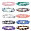 Bracelets en pierre naturelle pour hommes, énergie de guérison naturelle, œil de tigre, perles polies en Lapis lazuli de 8 MM, Bracelet élastique