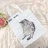 1 Pc Leuke Kat Kitty Patroon Tote Bag Lichtgewicht Canvas Schoudertas voor Reizen Dagelijks Woon-werk Vrouwen Herbruikbare Winkeltas Trendy v8Eo #